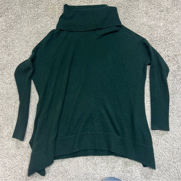 Cynthia Rowley Sweater Womens XS Green 2-Ply Cashmere Cowl Turtle Neck - Picture 1 of 7